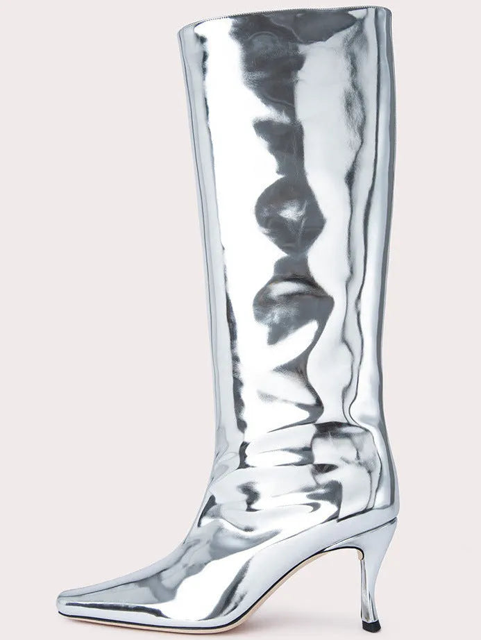 Women's square toe cowboy boots in microfibre available in multiple colours including black, snake pattern, and brown stone