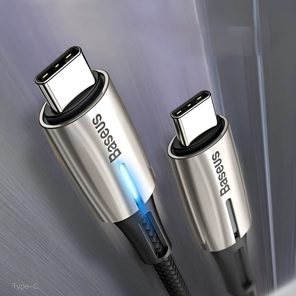 Purple USB-C to USB-C charging cable with 60W Power Delivery support