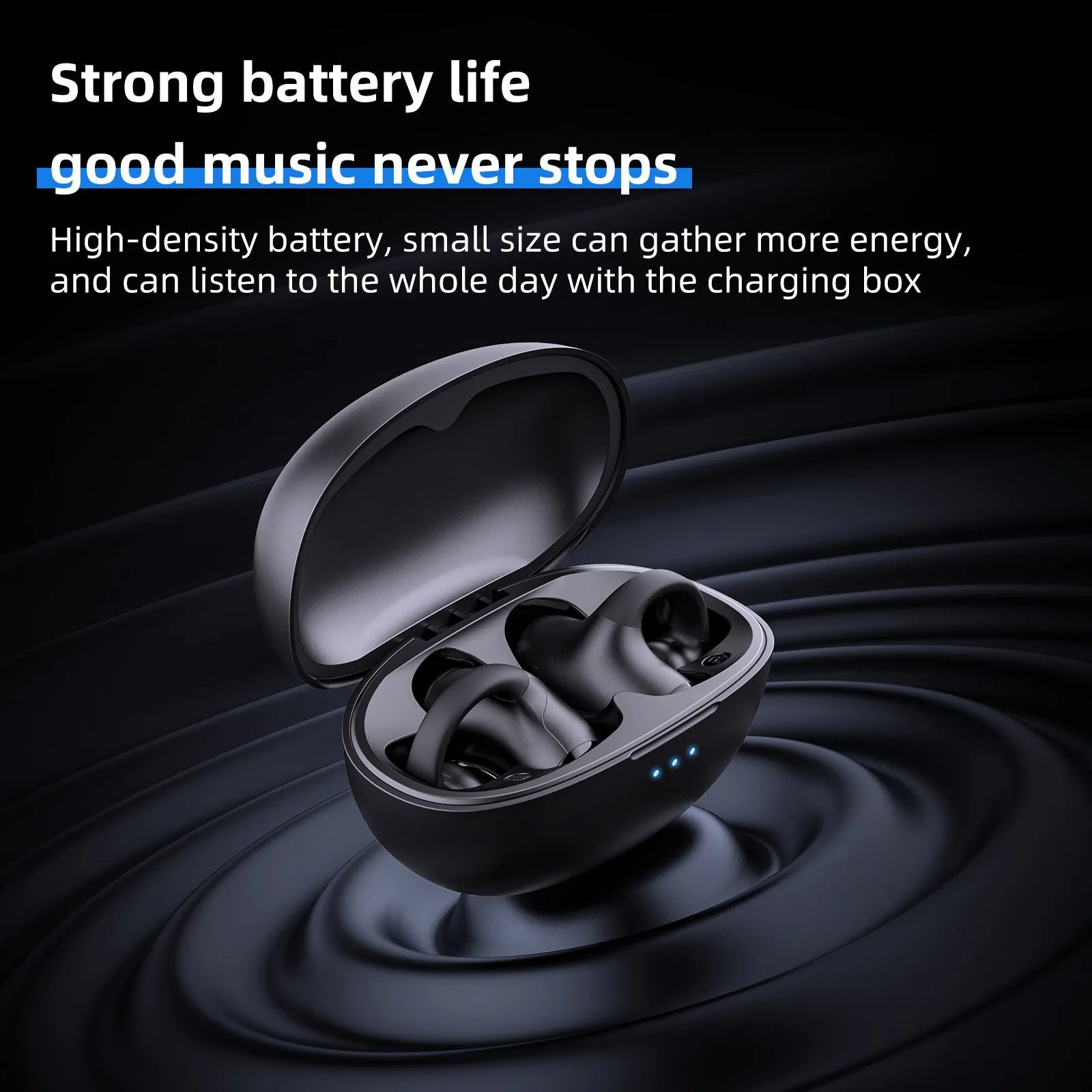 Black Bluetooth sports headset with clip-on ear hook design for gaming and active use