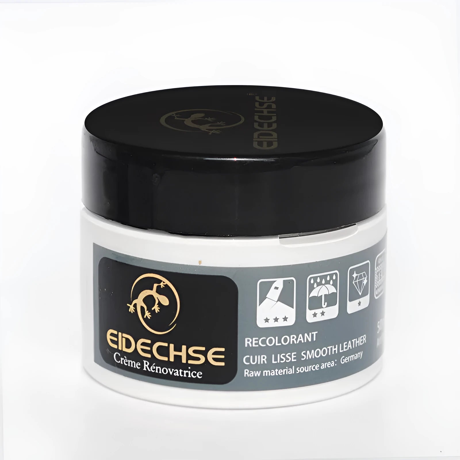 Leather repair cream 50ml container for car seat colour restoration in multiple colours including black and brown