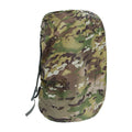 Army green PU material backpack rain cover laid flat, sized for an 80L pack.