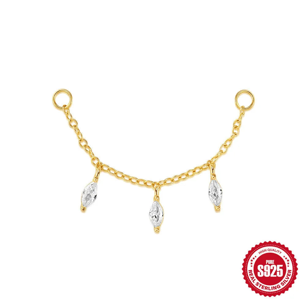 S925 sterling silver water drop earrings with flat spiral geometric design and gold plating.