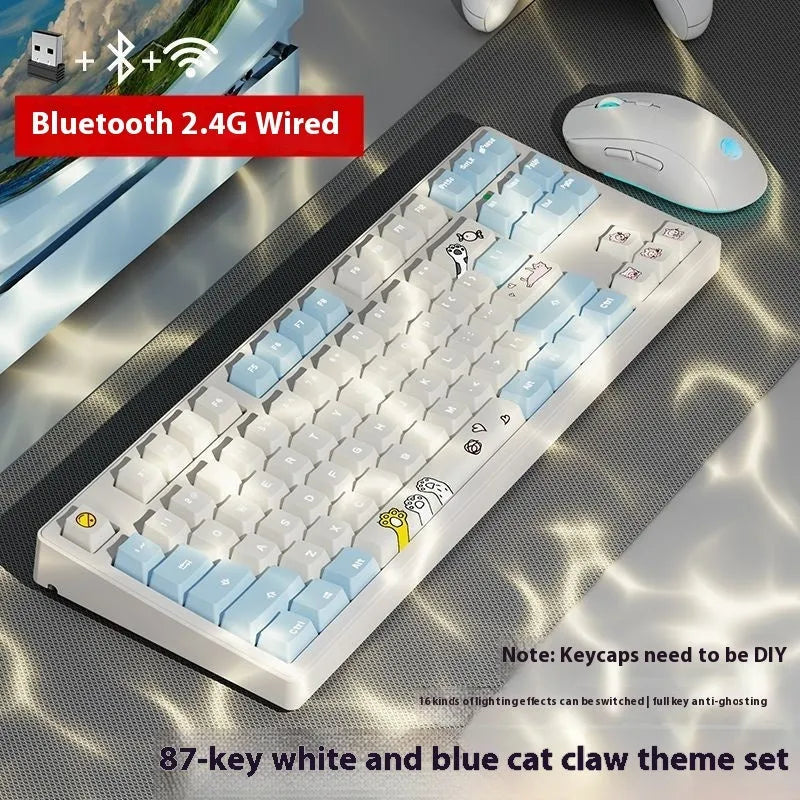 Wireless Bluetooth mechanical keyboard in various colours with 87-key and 108-key layout options