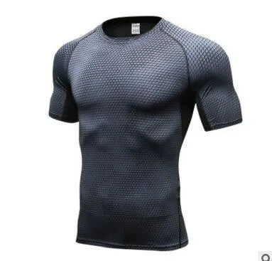 Men's compression gym shorts in black, side view, 85% polyester 15% spandex fabric