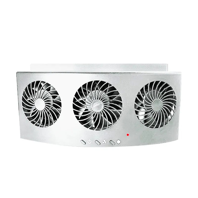 Black and white ABS plastic car ventilation fan with USB cable for exhaust odor removal