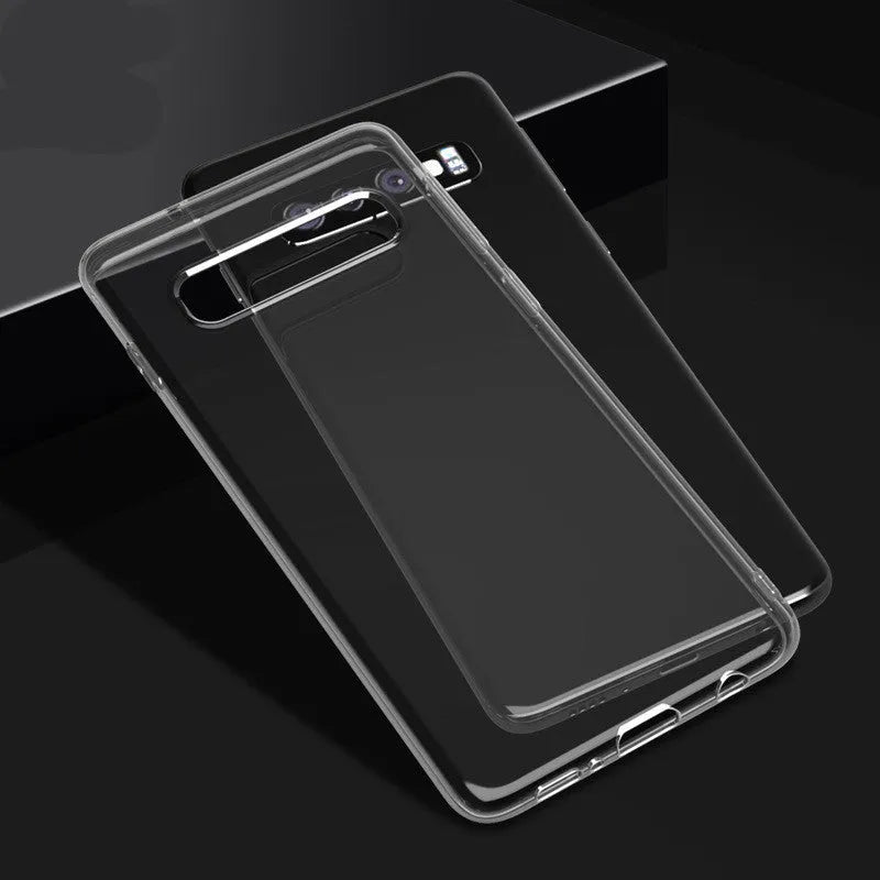 Transparent anti-soft shell TPU phone case for Samsung S10, S10e, S10plus with precise cutouts