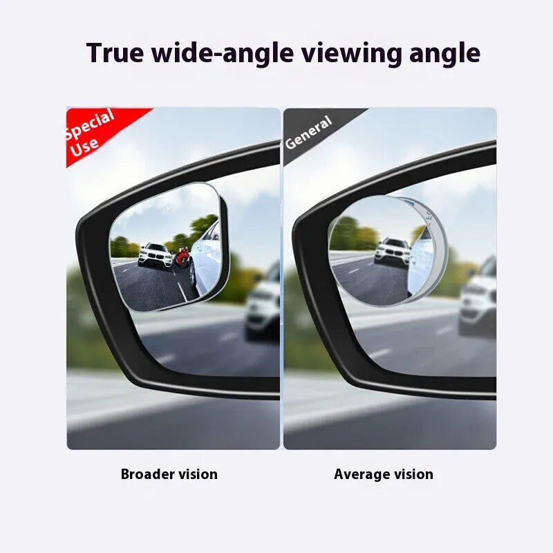 Small round frameless glass car rearview mirror pair for general fit