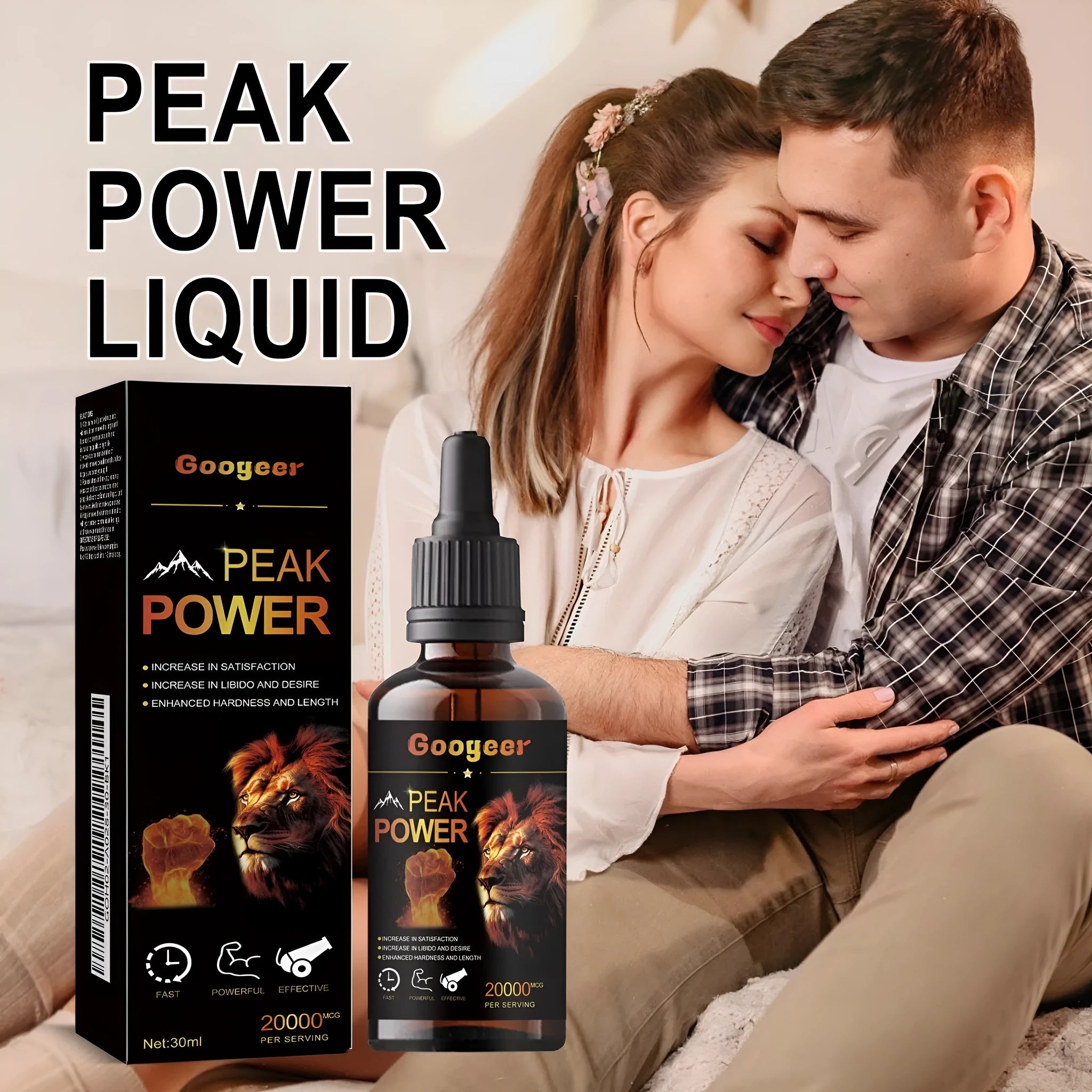 Googeer Peak Power Liquid Energy Supplement 30ml bottle for adult health energy support