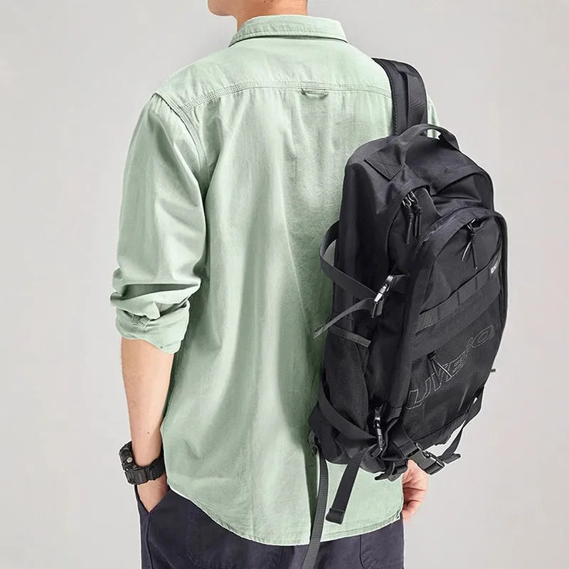 Men's loose fit long sleeve shirt overalls in cardigan style with polyester construction