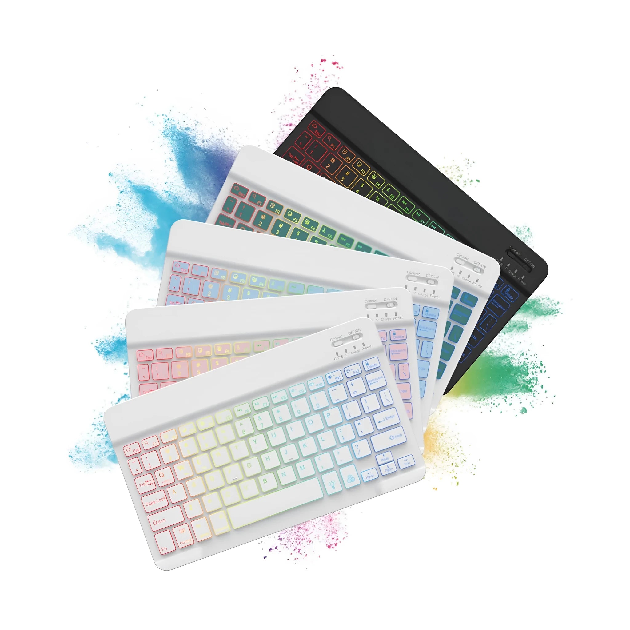 10-inch Bluetooth wireless keyboard with colourful backlight for tablets and mobile phones