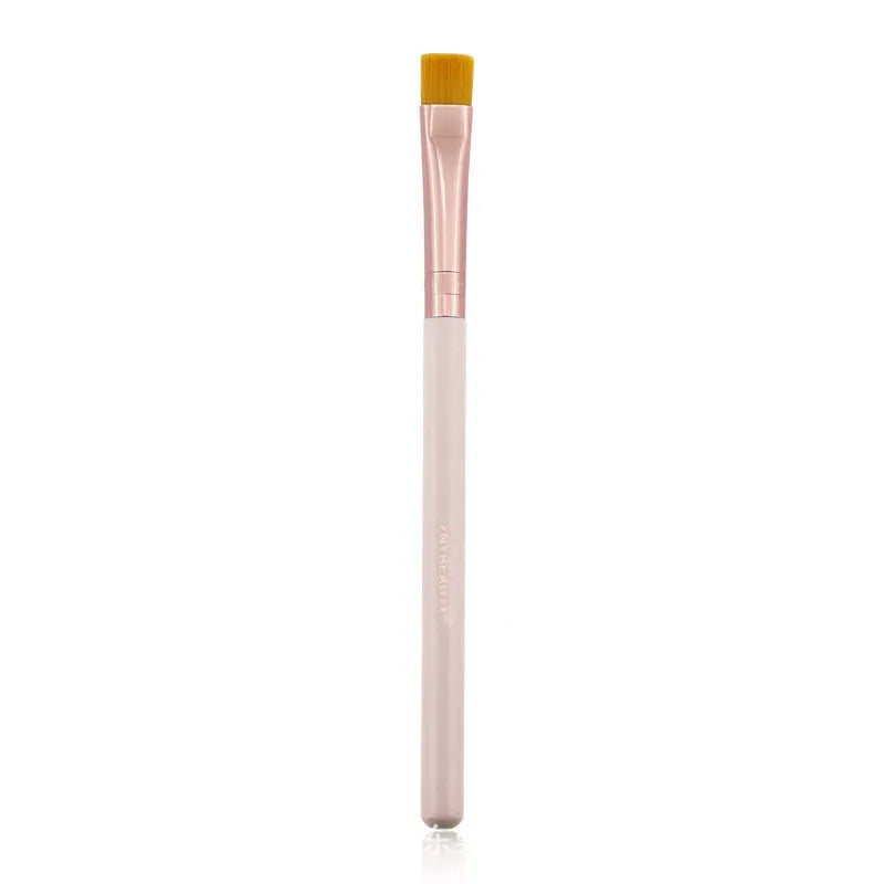 26 pink makeup brushes with wool heads and wooden handles in PU carrying case