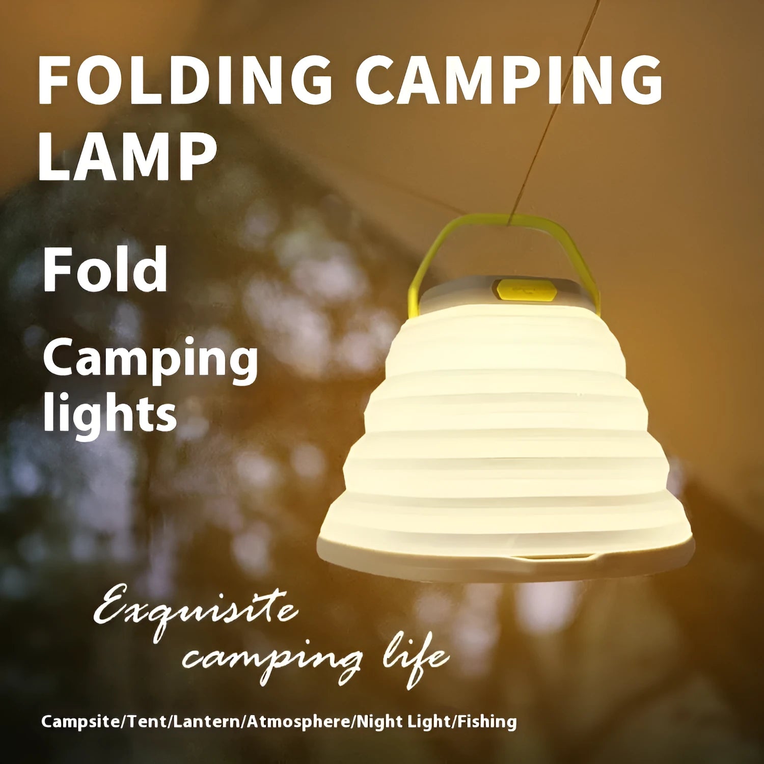 White camping lamp with large capacity lighting for tents and outdoor use