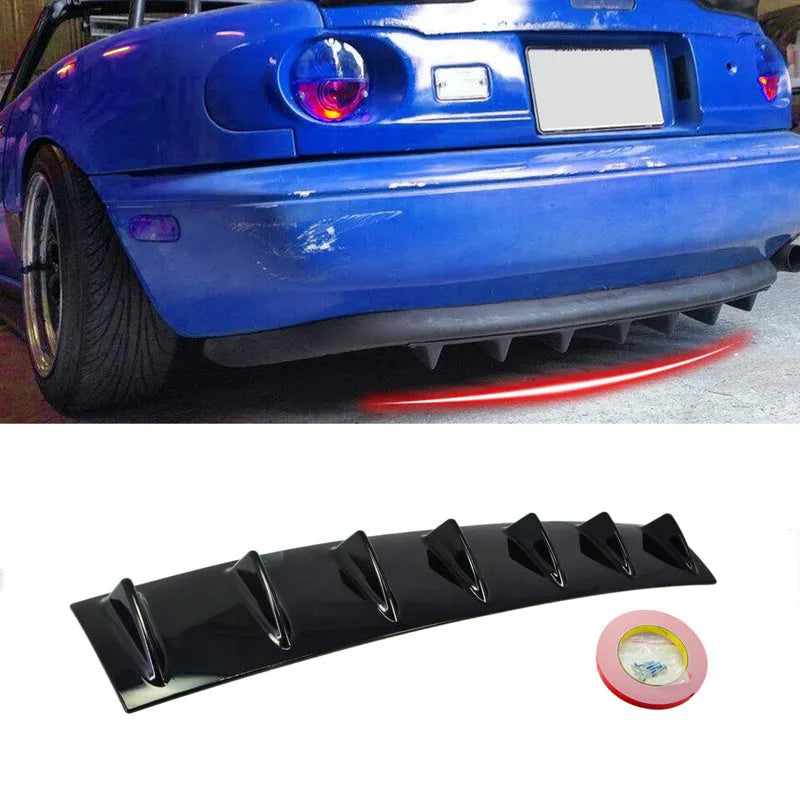 Automotive universal rear spoiler made of ABS plastic in bright black finish for GM cars