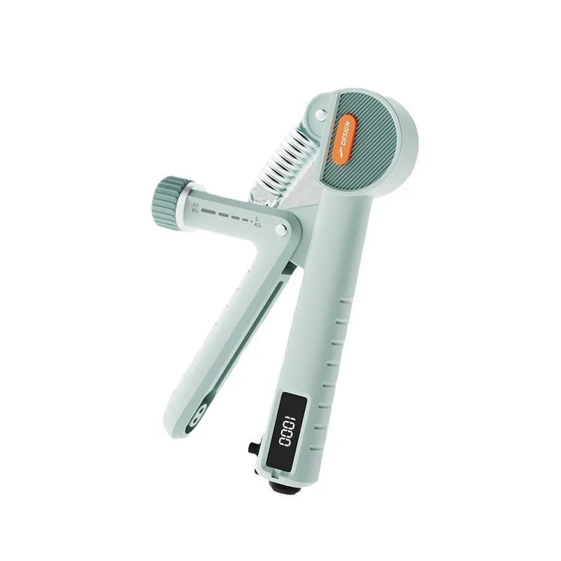 Adjustable hand grip strengthener in black, made from ABS plastic for fitness training.