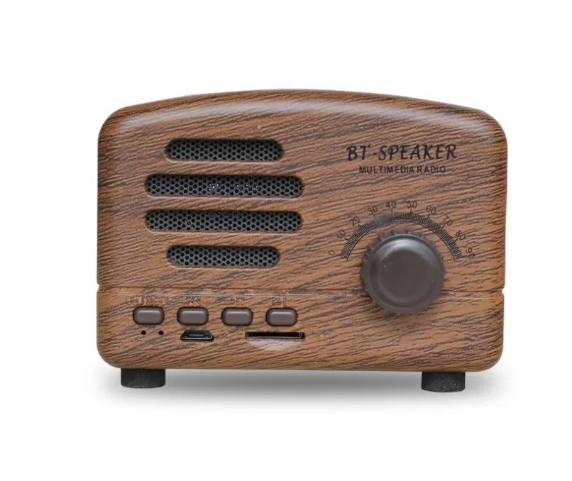 Vintage wooden finish Bluetooth speaker in compact size with USB port