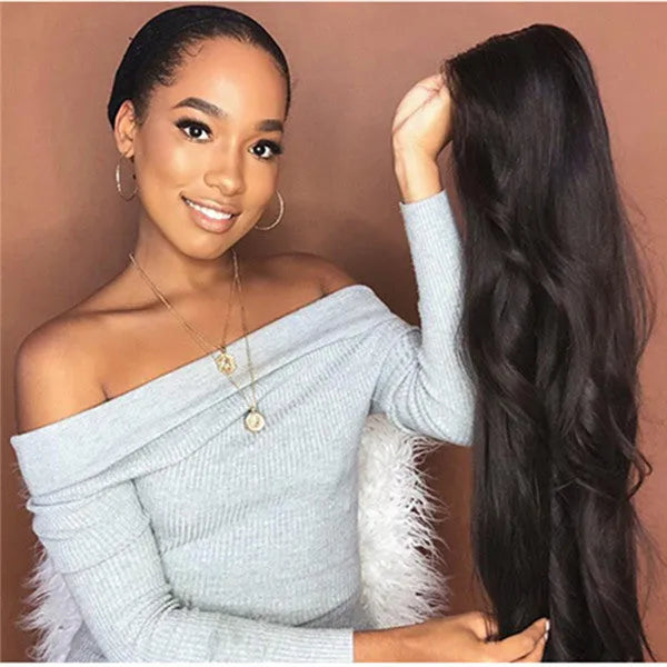 Black realistic long curly wig with oblique bangs, 65cm length, made from high temperature matt chemical fibre