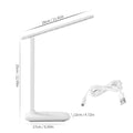 White children's bedside lamp with touch dimming controls and USB charging port