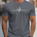 Men's loose fit 3D printed sports T-shirt in polyester blend fabric for summer casual wear