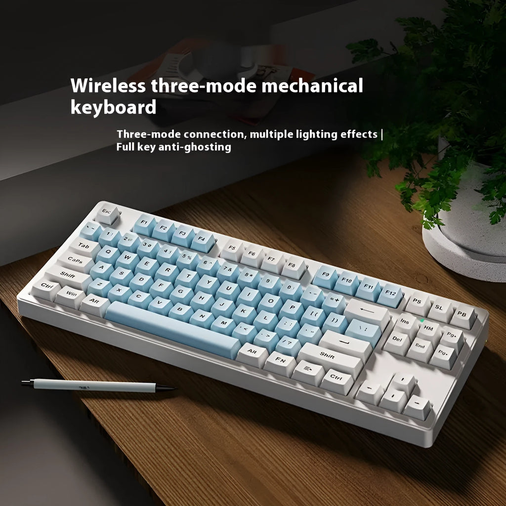 Wireless Bluetooth mechanical keyboard in various colours with 87-key and 108-key layout options