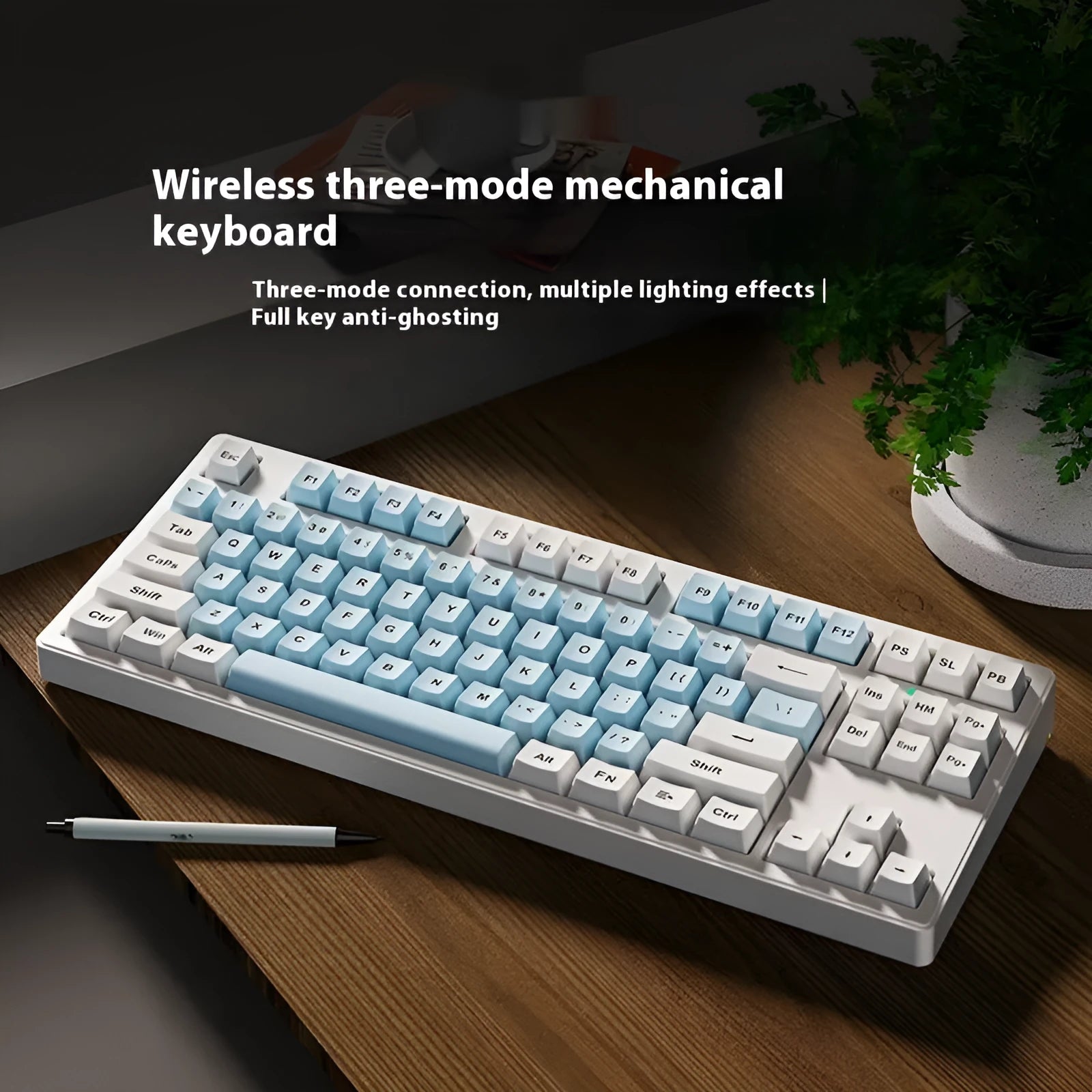 Wireless Bluetooth mechanical keyboard in various colours with 87-key and 108-key layout options