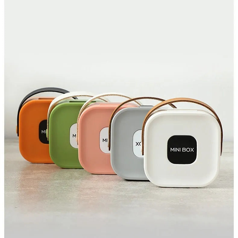 Medium polypropylene cable storage box with lid in five colour options for organising data cables and headphones
