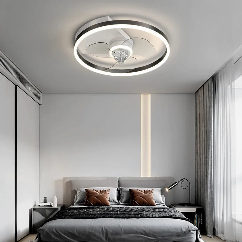 Landi modern simple Nordic style ceiling fan light for a children's bedroom in one of seven available colours.