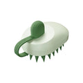 Handheld silicone pet hair remover comb with soft TPR bristles and ABS plastic handle in dark blue colour