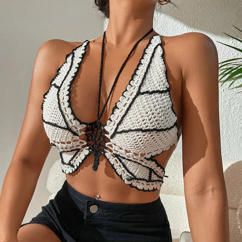 Women's black classic bikini swimsuit made from acrylic fabric