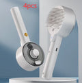 Ceramic white pet grooming brush with UVC light, mist sprayer, and fine needles for dog and cat hair removal