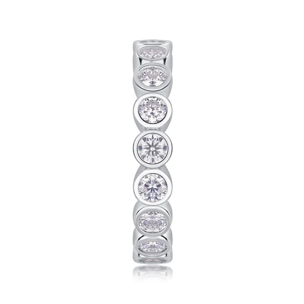 Moissanite wedding ring set in gold, platinum, and rose gold, S925 silver with platinum plating, sizes 5-9