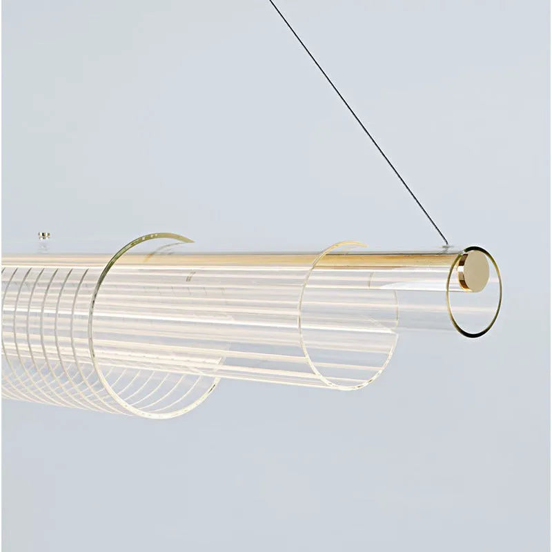 Minimalist glass pendant lamp with iron body for restaurant bar lighting in three sizes