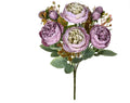 Silk artificial peony flower bouquet in multiple colour options for home decor and weddings