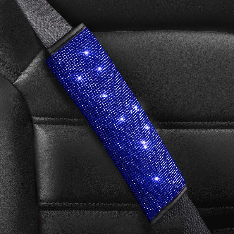 Hot drilling rhinestone steering wheel cover set with shoulder pad and gear cover for car interior