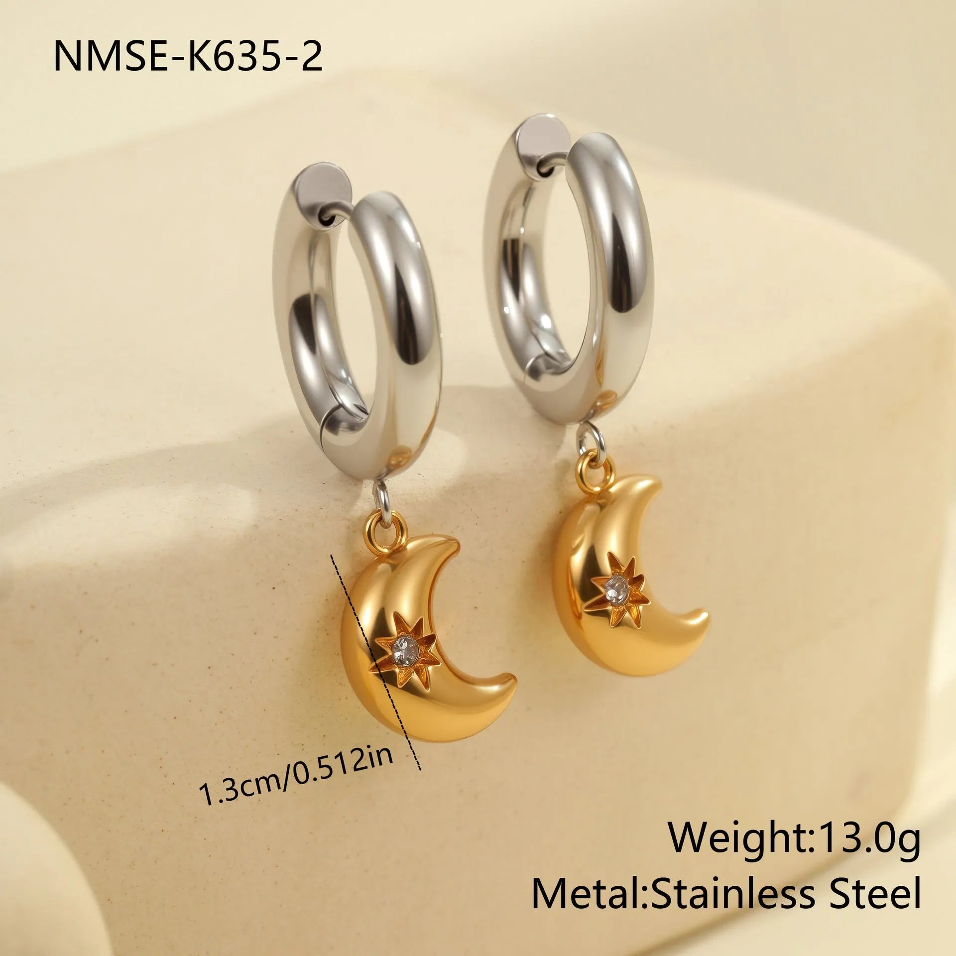 Christmas tree earrings stainless steel 18K gold plated heart star geometric dangle jewellery