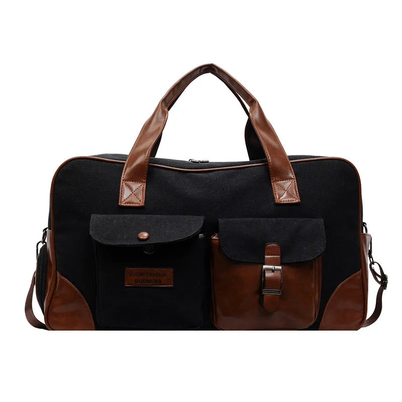 Large capacity foldable travel bag 36-55L Oxford cloth waterproof lining green unisex business leisure luggage