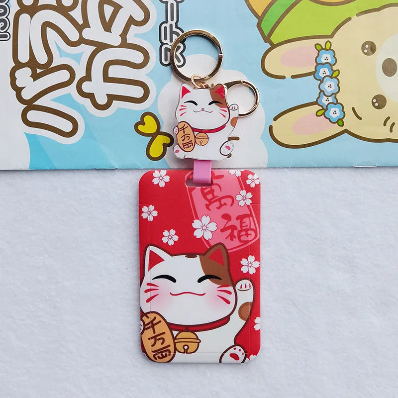 Plastic lucky cat certificate set with ferrule and decorative pendant for document organisation