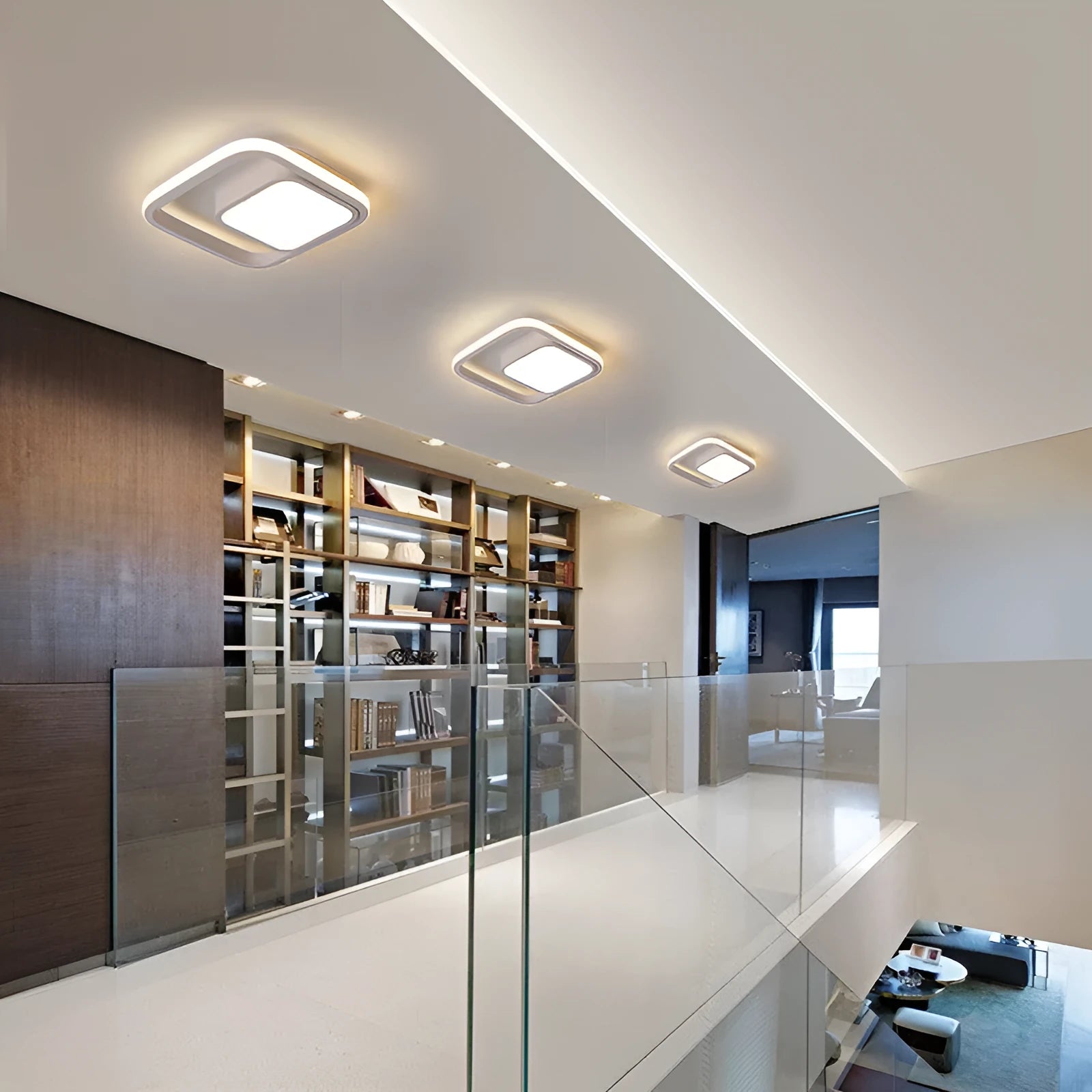 Geometric LED corridor wall lights in three styles for hotel and restaurant lighting