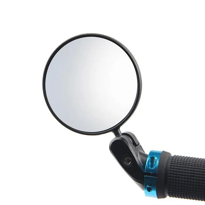 Black foldable convex rearview mirror for vehicles with 7cm diameter and 14cm length