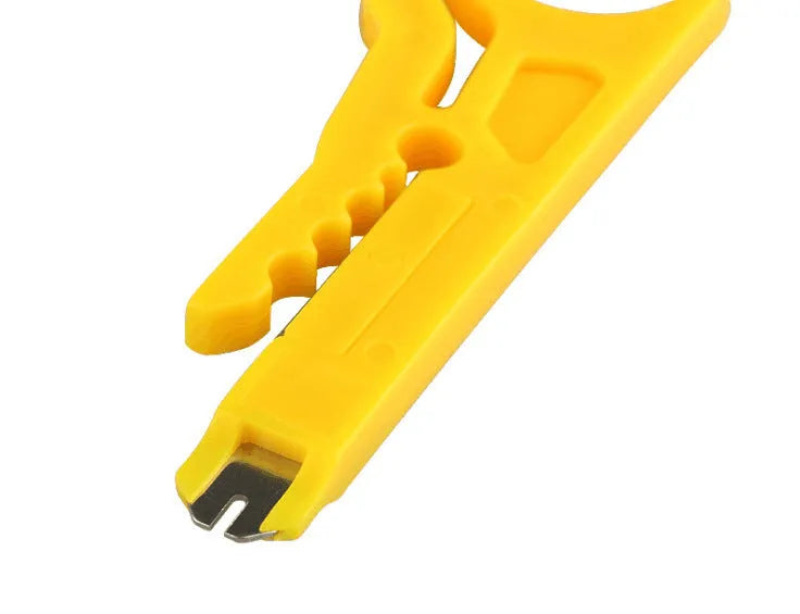 Yellow mini portable wire stripper tool with 0.6 mm stripping diameter