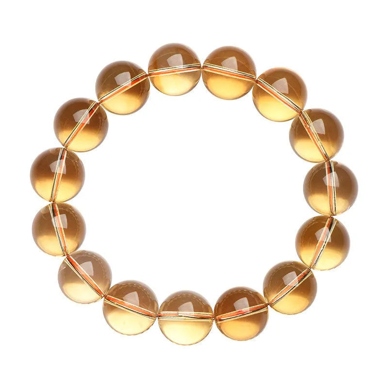Natural citrine scattered beads ball bracelet showing 6A and 7A grade options with multiple size models