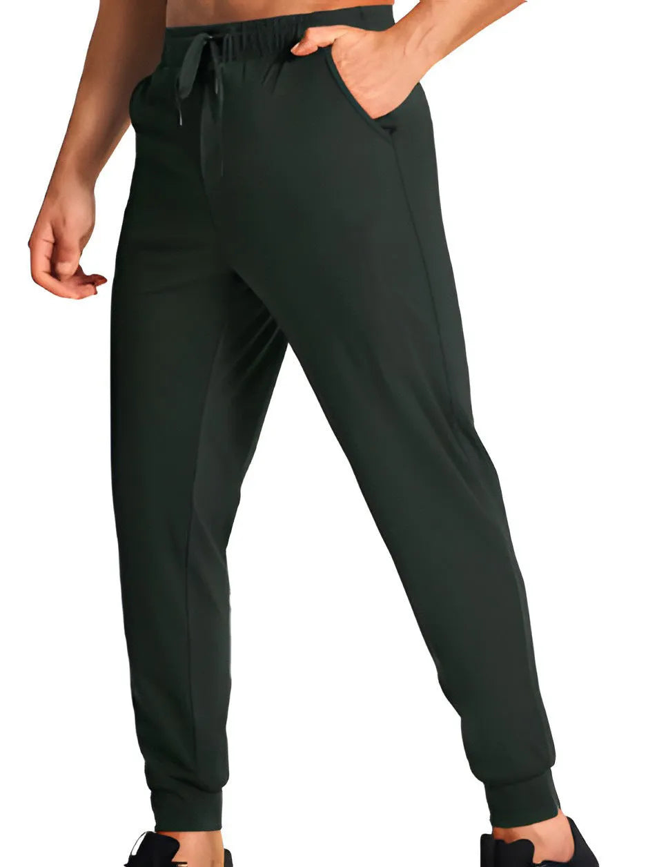 Men's loose fit casual trousers in polyester fabric available in multiple solid colours and sizes