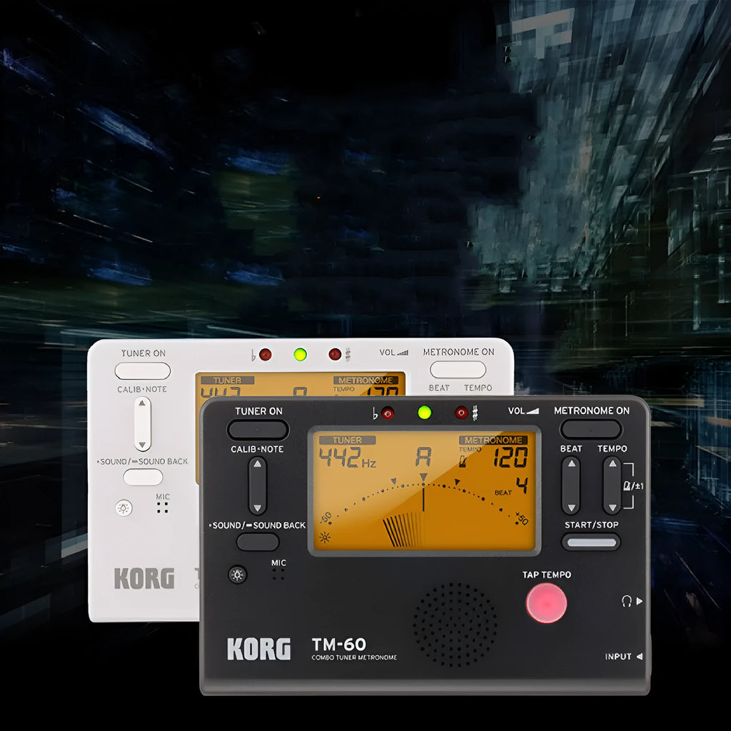 TM-60 universal electronic metronome for piano and guitar with display showing tempo settings