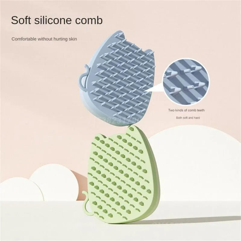 Sponge silicone pet comb brush for cats and dogs with blue, brown or green colour options