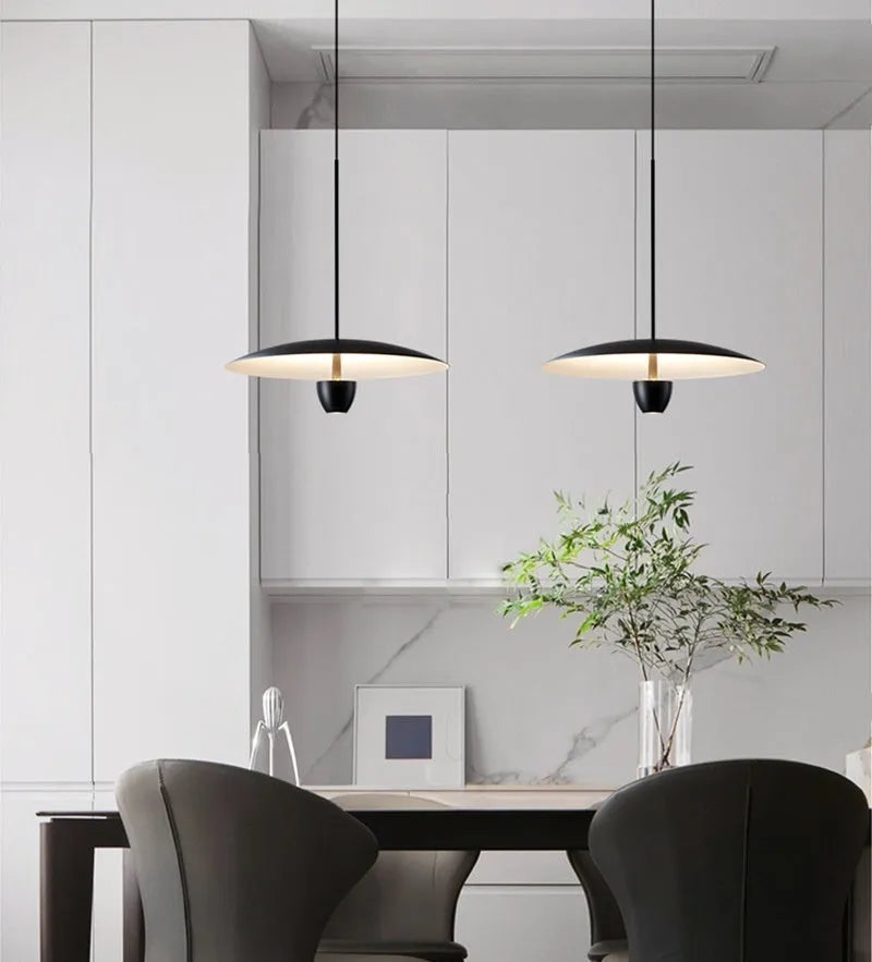 Modern minimalist black chandelier with Nordic design for dining room or bedroom