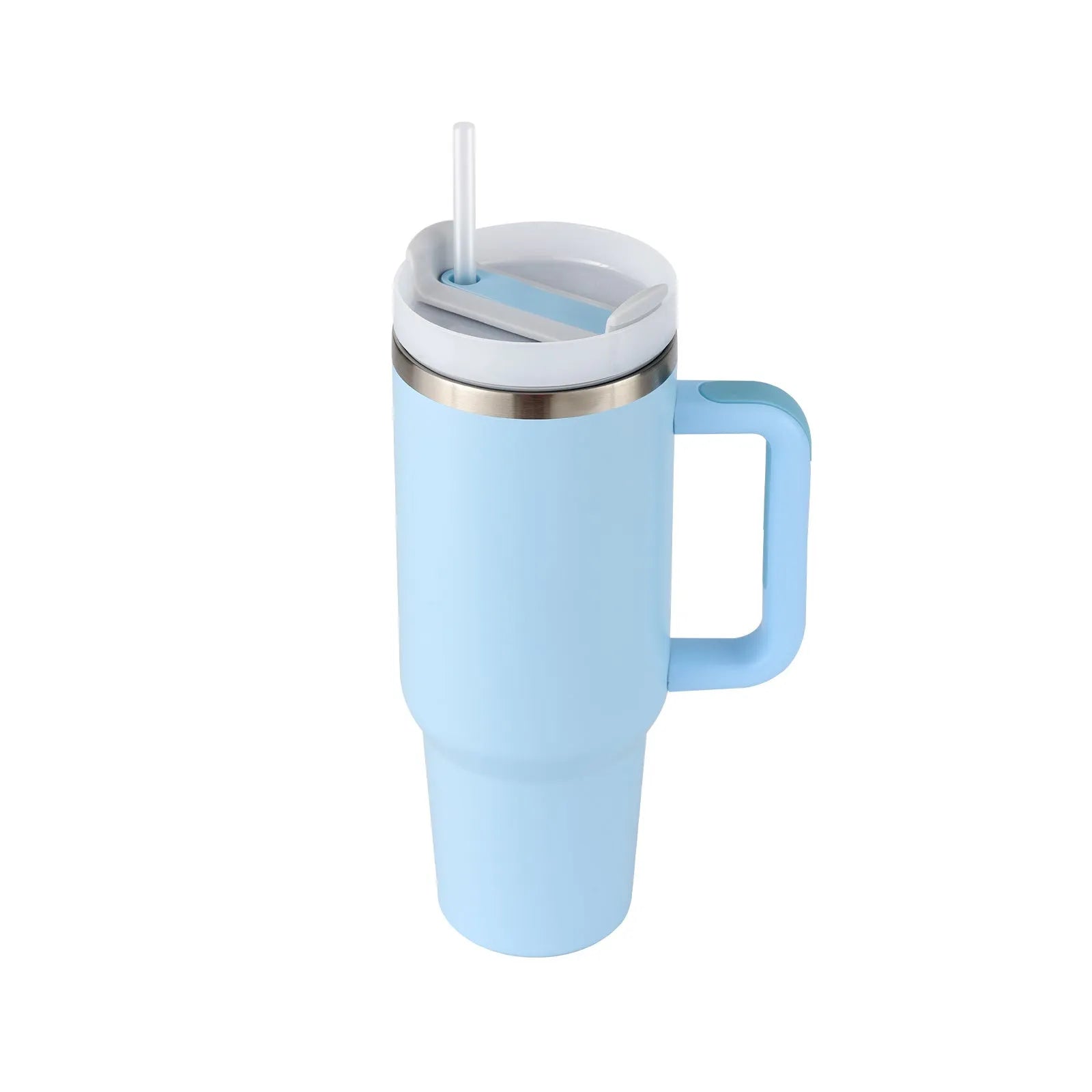40 oz stainless steel insulated tumbler with handle and straw in multiple colours