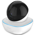 Wireless 1080p indoor dome surveillance camera with infrared night vision and PTZ control mounted on a white ceiling