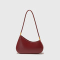 Women's retro oval underarm bag in PU with single strap and internal zip compartment, shown in multiple colour options