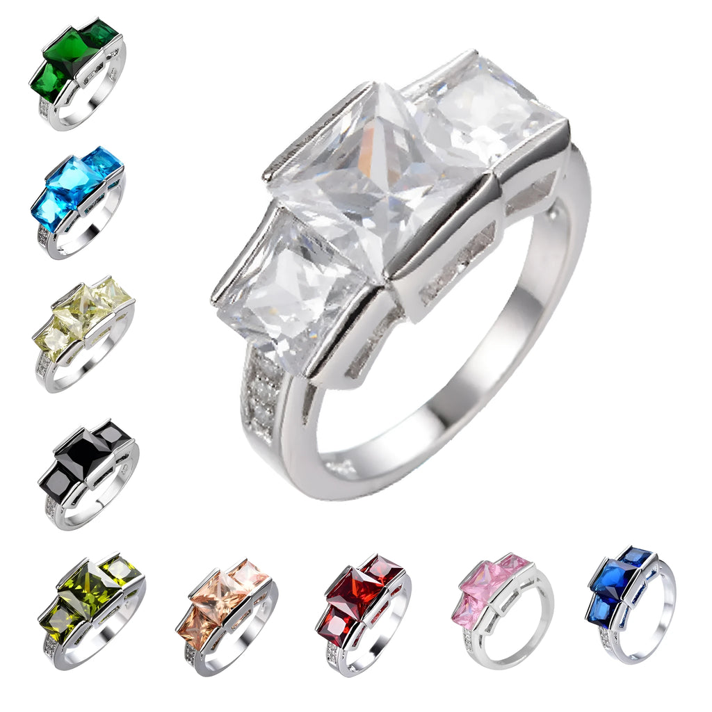 Geometric copper women's ring in champagne colour on a size no.8 finger, showing metal band and electroplated finish.