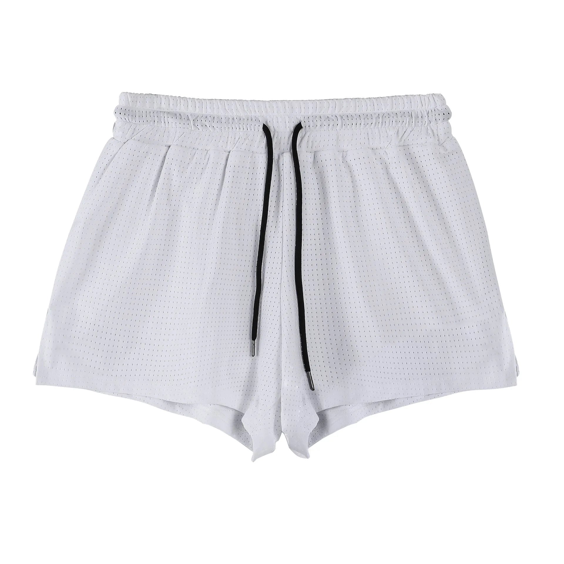 Men's black nylon summer shorts with mid waist design and quick-drying properties