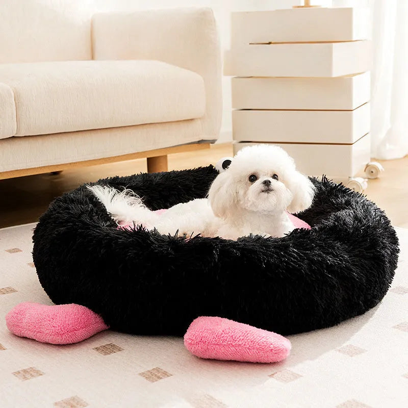 Elf Briquettes plush kennel sleeping mat for dogs and cats in blue, pink, or yellow